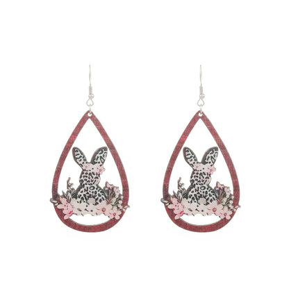 Painted Rabbit Drop Earrings