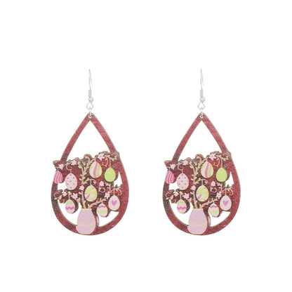 Painted Rabbit Drop Earrings