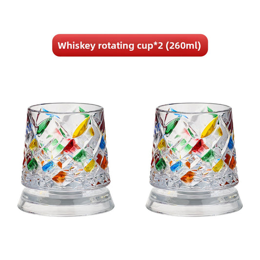 Painted Spinning Wine Glass