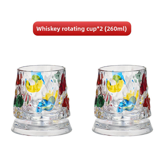 Painted Spinning Wine Glass