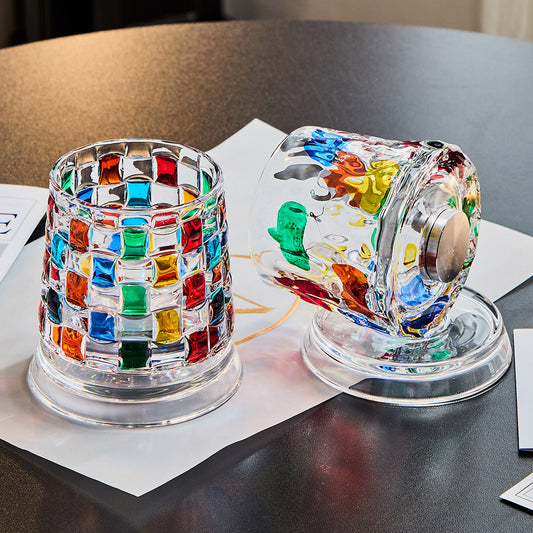 Painted Spinning Wine Glass