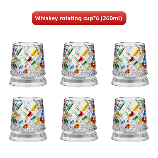 Painted Spinning Wine Glass