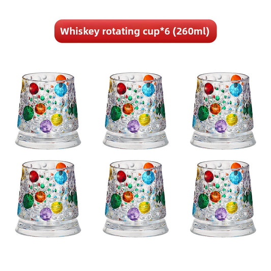 Painted Spinning Wine Glass