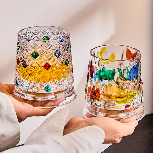 Painted Spinning Wine Glass