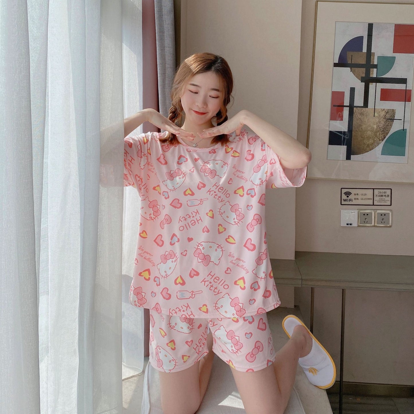 Pajama women summer short-sleeved
