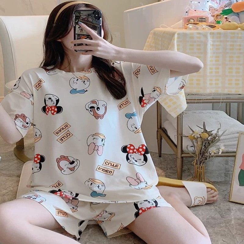 Pajama women summer short-sleeved