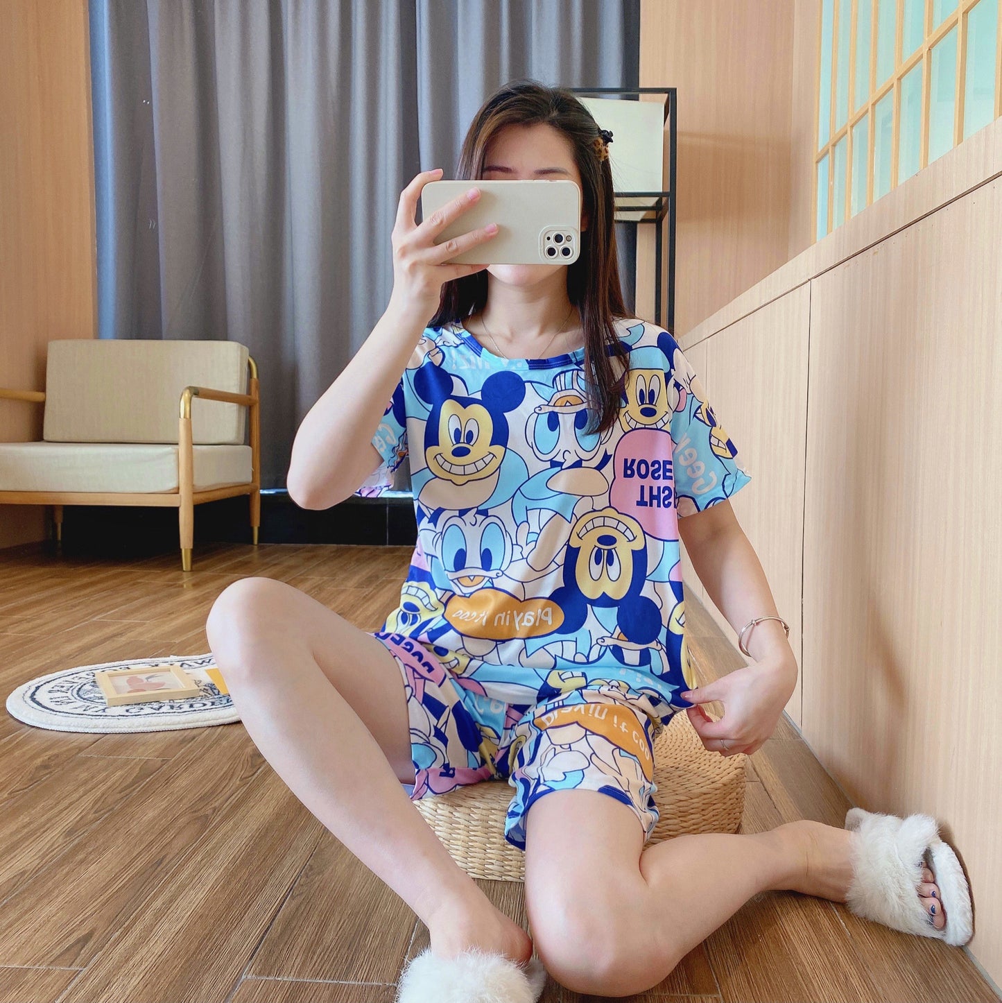 Pajama women summer short-sleeved