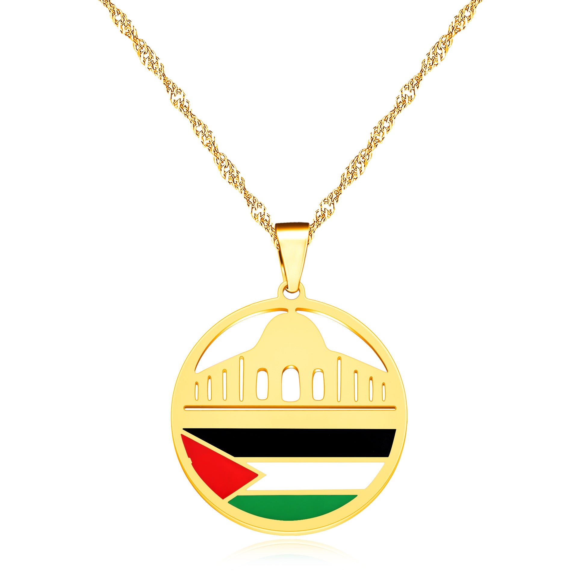 Palestine Flag Pendant Necklace
