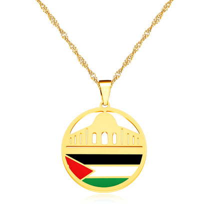 Palestine Flag Pendant Necklace