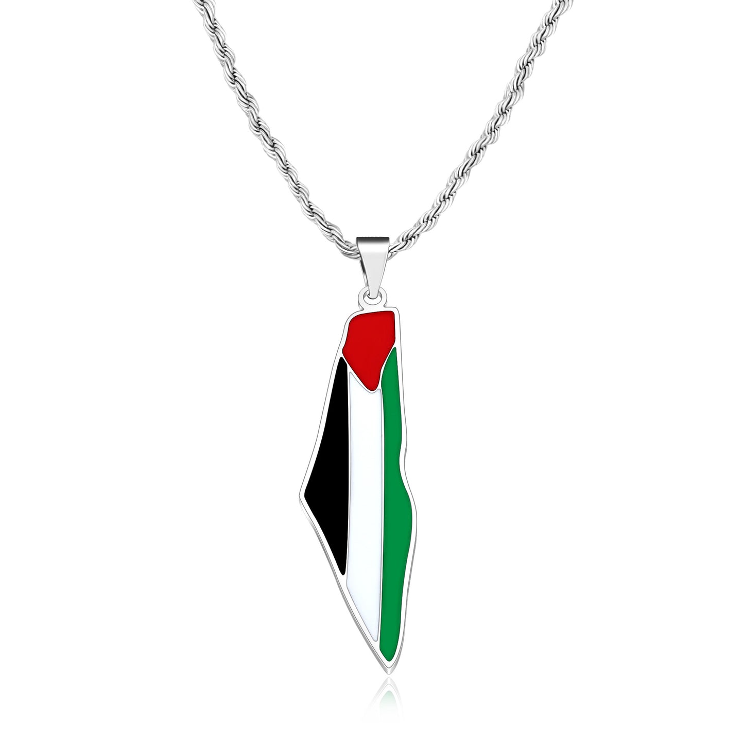 Palestine Flag Pendant Necklace