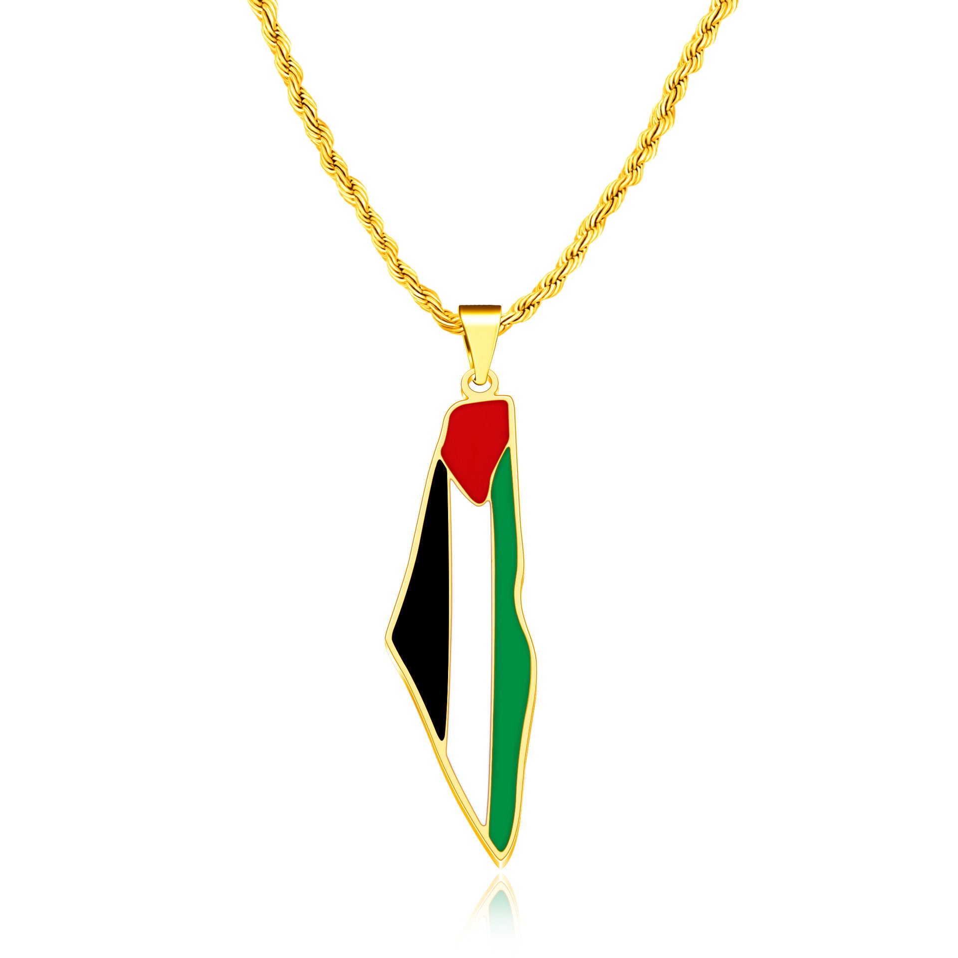 Palestine Flag Pendant Necklace