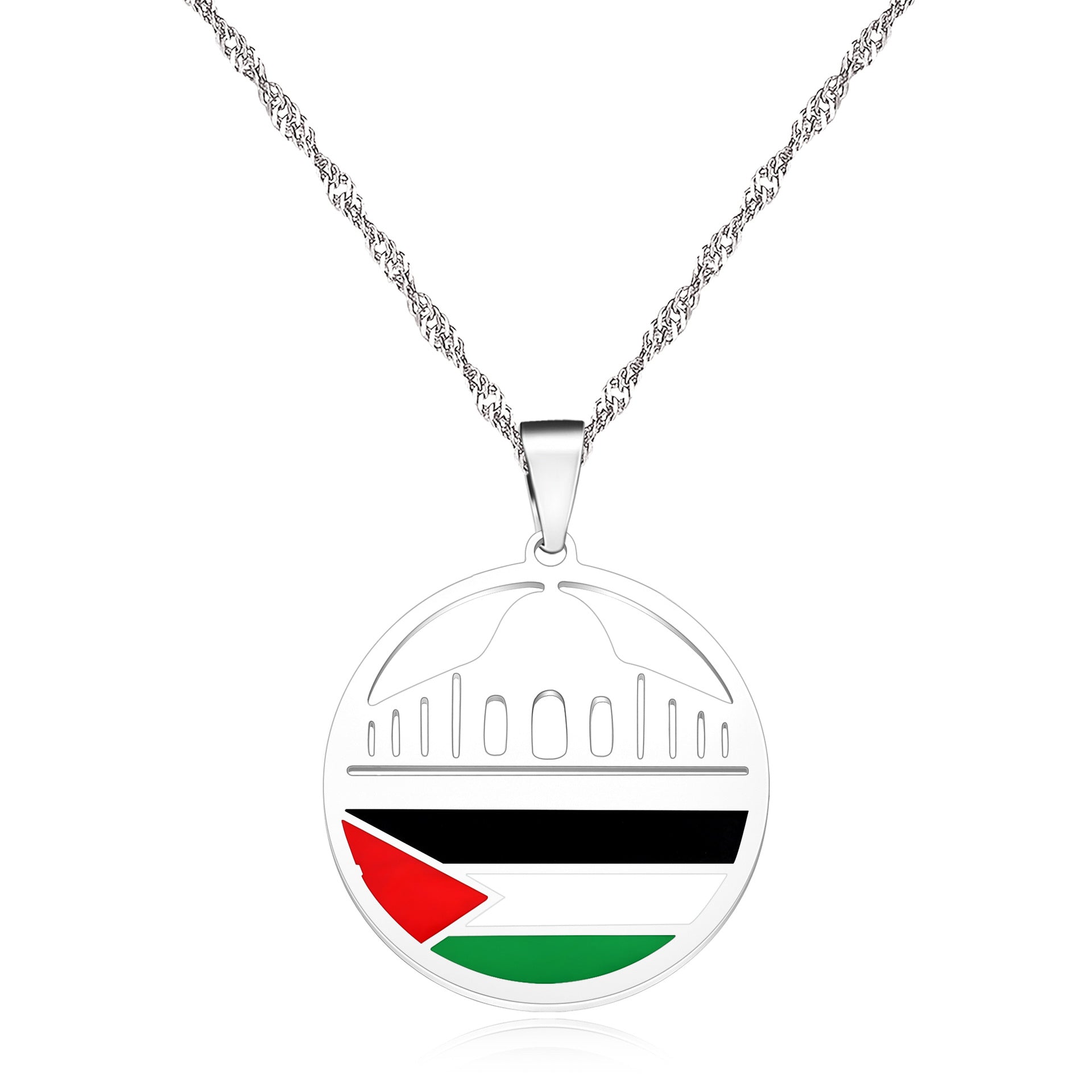 Palestine Flag Pendant Necklace