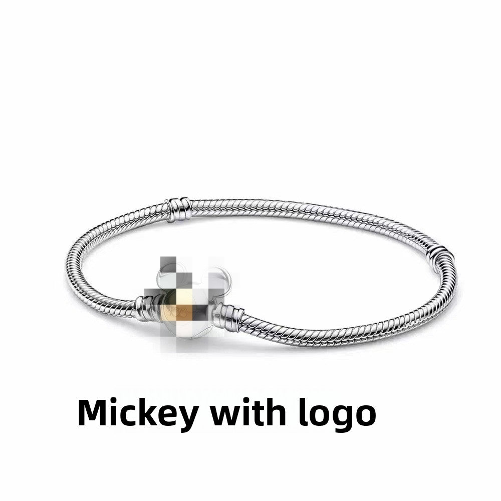 Pandora Style Snake Bone Chain Bracelet