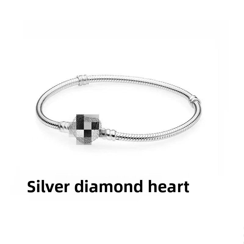 Pandora Style Snake Bone Chain Bracelet