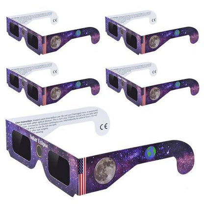 Paper Solar Eclipse Observation Glasses with Astronomical Designs
