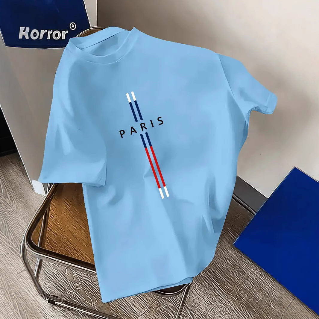 Paris Letter Short-Sleeved Shirt