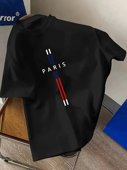 Paris Letter Short-Sleeved Shirt