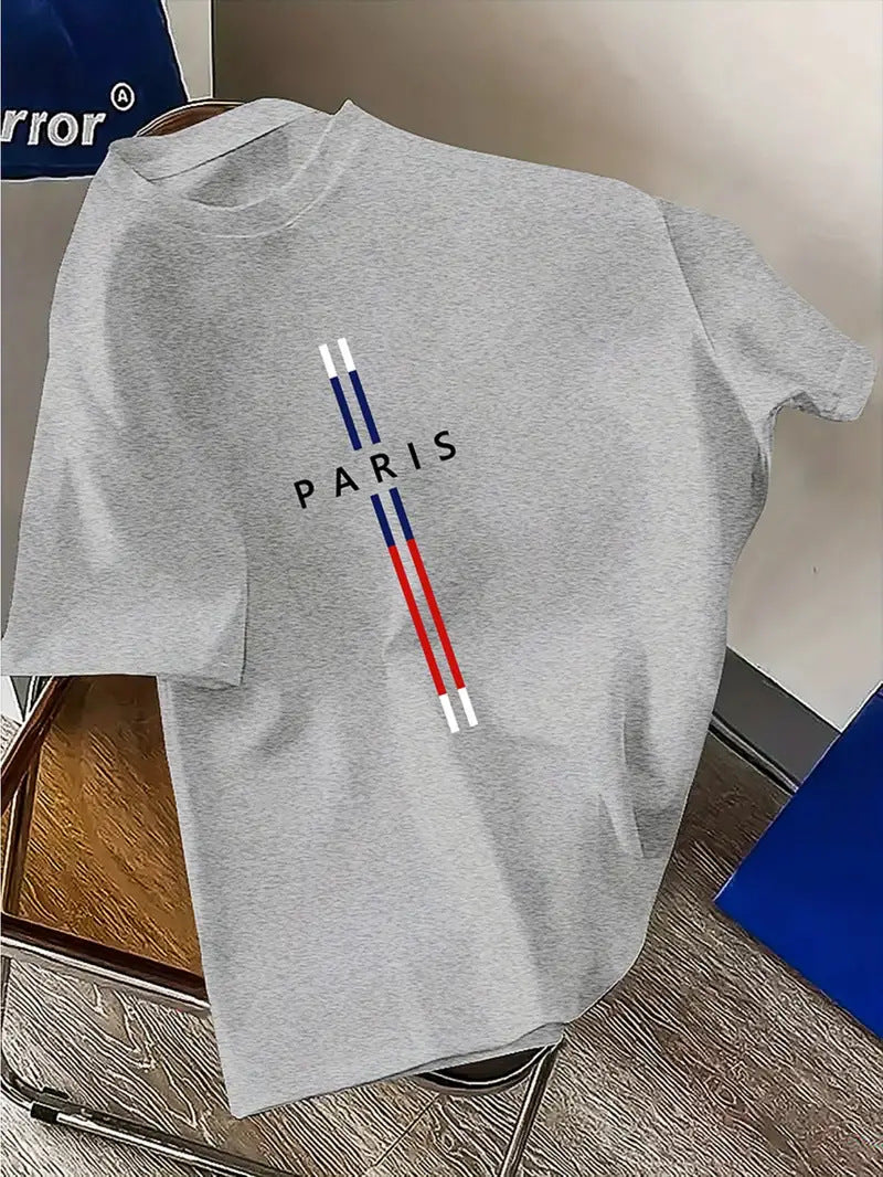 Paris Letter Short-Sleeved Shirt