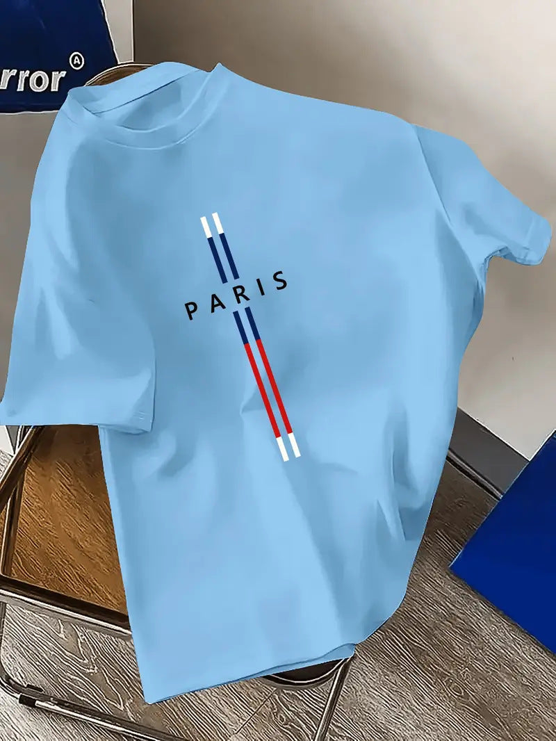 Paris Letter Short-Sleeved Shirt