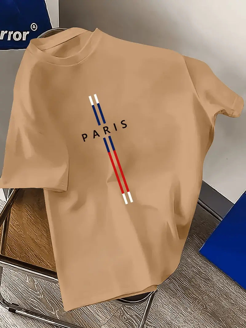 Paris Letter Short-Sleeved Shirt