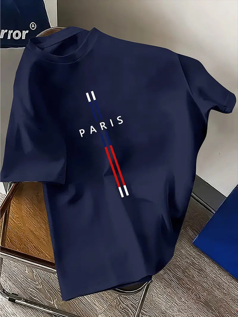 Paris Letter Short-Sleeved Shirt