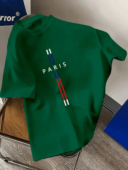 Paris Letter Short-Sleeved Shirt
