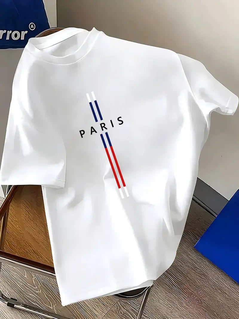 Paris Letter Short-Sleeved Shirt