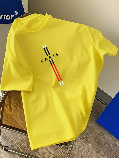 Paris Letter Short-Sleeved Shirt