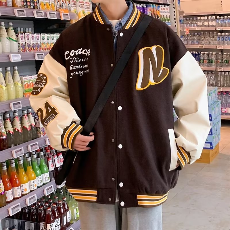 Patchwork baseball jacket