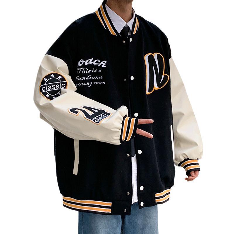 Patchwork baseball jacket