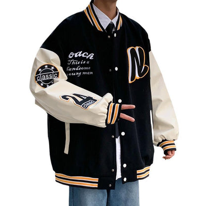 Patchwork baseball jacket