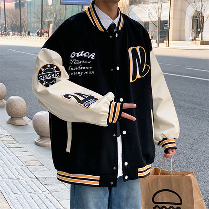 Patchwork baseball jacket