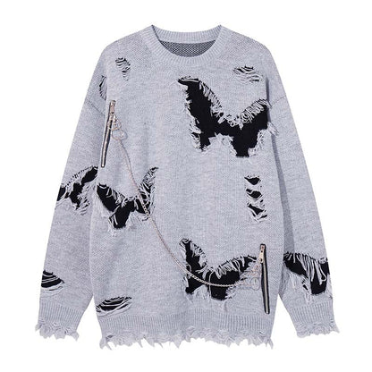 Patchwork butterfly sweater