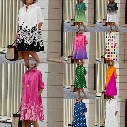 Patchwork color-matching dress
