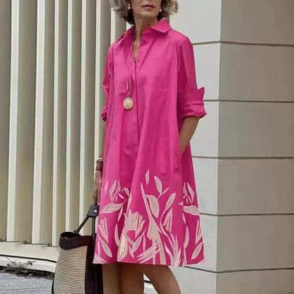 Patchwork color-matching dress