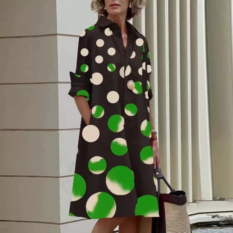 Patchwork color-matching dress