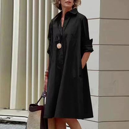 Patchwork color-matching dress