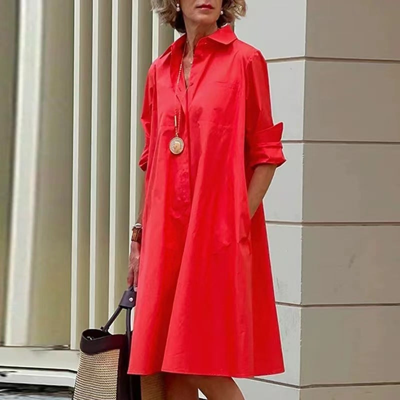 Patchwork color-matching dress