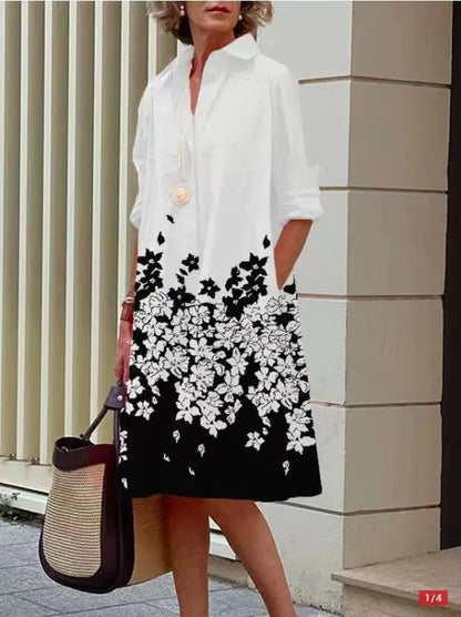 Patchwork color-matching dress