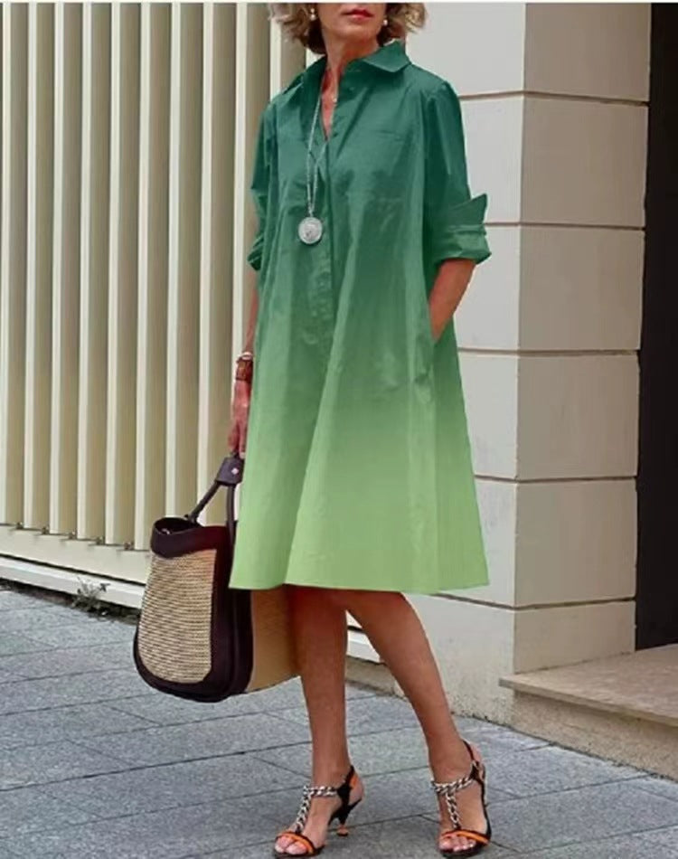 Patchwork color-matching dress