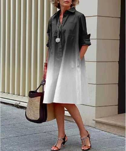 Patchwork color-matching dress