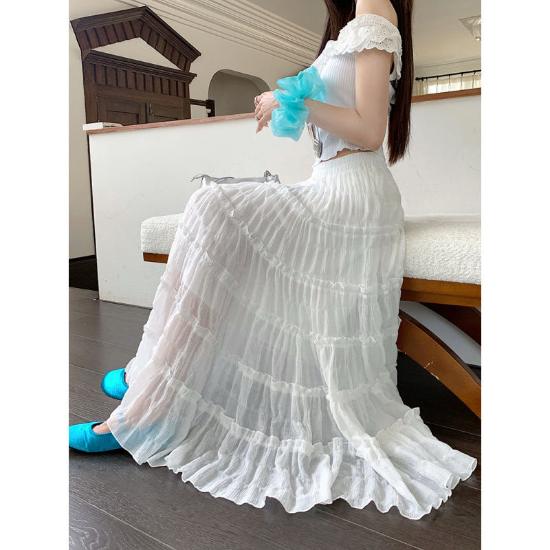Patchwork half-length skirt