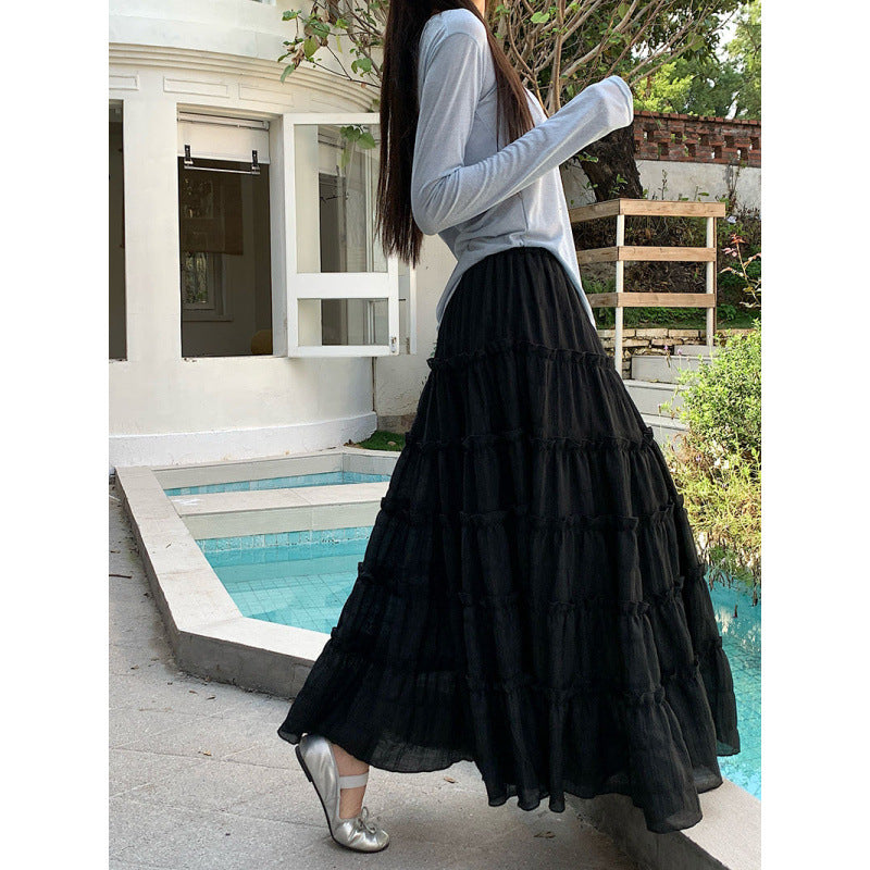 Patchwork half-length skirt