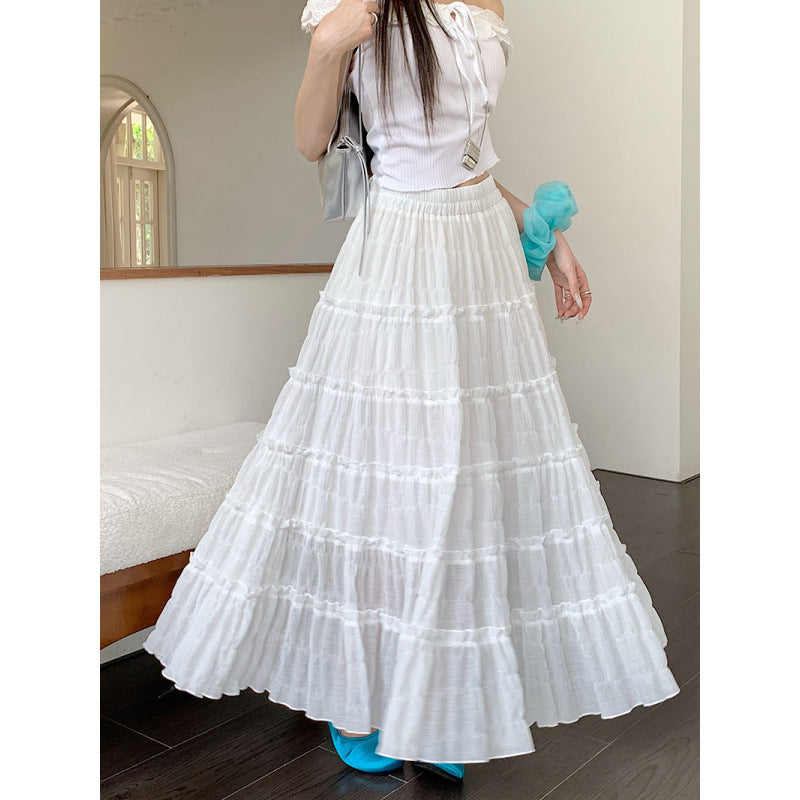 Patchwork half-length skirt