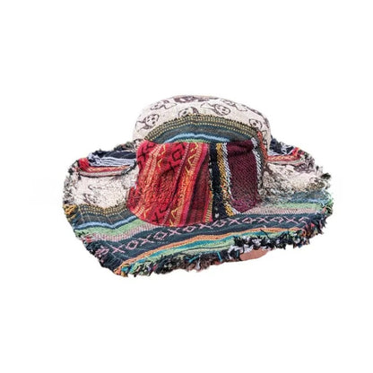 Patchwork multicolored mushroom Hemp Hat