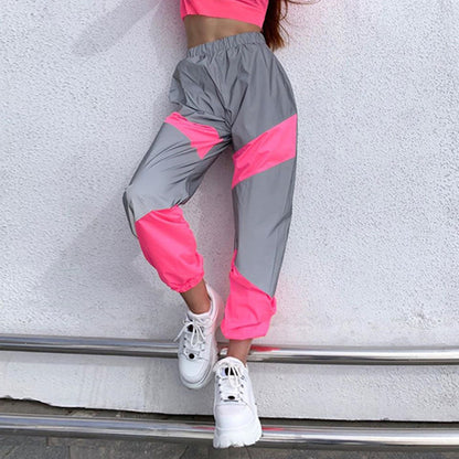 Patchwork Reflective Sports Casual Trousers