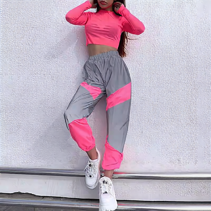 Patchwork Reflective Sports Casual Trousers