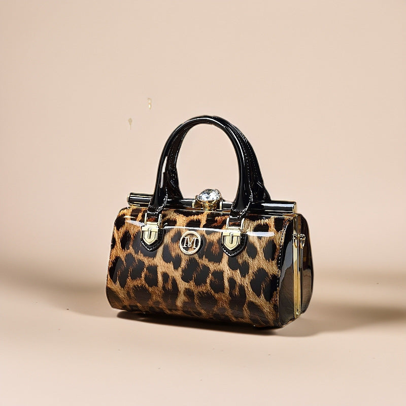 Patent Leather Boston Shoulder Bag