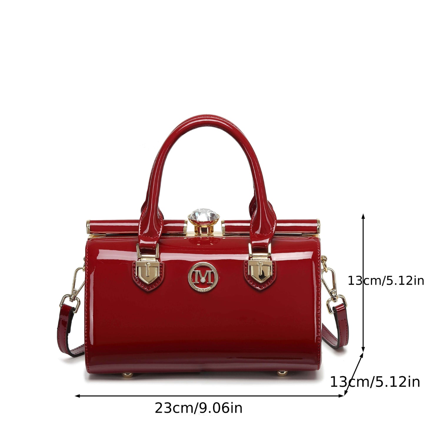 Patent Leather Boston Shoulder Bag