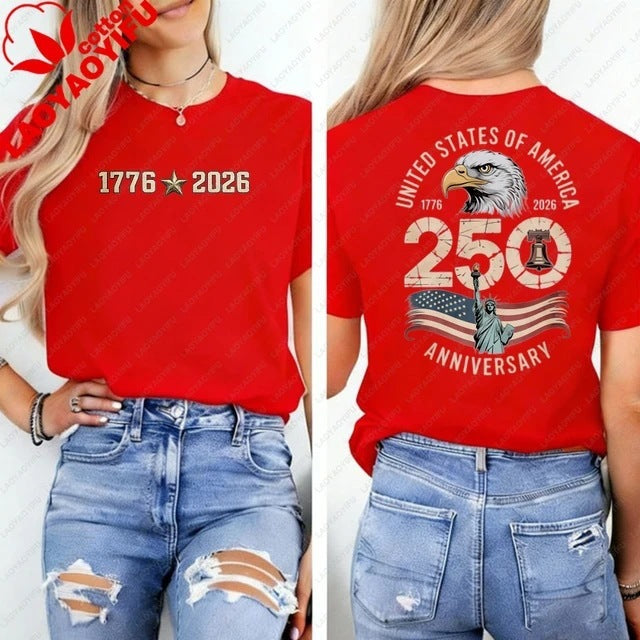 Patriotic Eagle Print T-Shirt